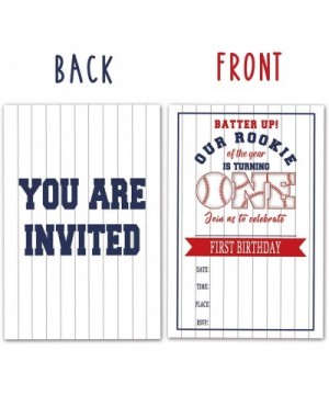 1st Birthday Party Invitations with Envelopes - First Birthday Batter Up Baseball Invitation- Baseball Party Invitations- 30 ...