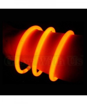 Glow Sticks Bulk Wholesale Bracelets- 100 8" Orange Glow Stick Glow Bracelets- Bright Color- Glow 8-12 Hrs- 100 Connectors In...