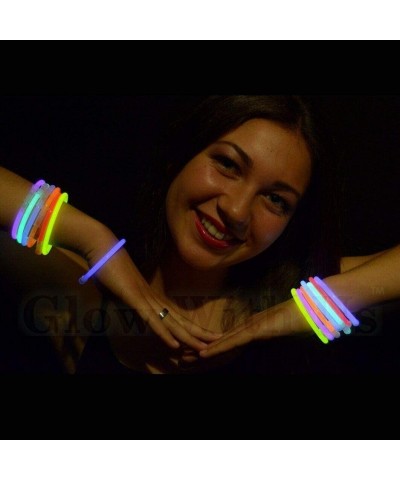 Glow Sticks Bulk Wholesale Bracelets- 100 8" Orange Glow Stick Glow Bracelets- Bright Color- Glow 8-12 Hrs- 100 Connectors In...