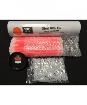 Glow Sticks Bulk Wholesale Bracelets- 100 8" Orange Glow Stick Glow Bracelets- Bright Color- Glow 8-12 Hrs- 100 Connectors In...
