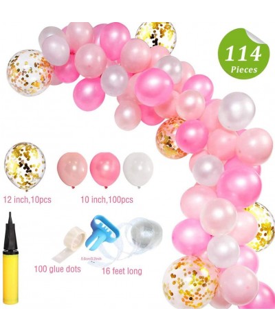 Balloon Garland Kit 114 pcs Balloons Arch Kit for Wedding Birthday Party Baby Shower Decorations- Pink Balloon Garland - Pink...