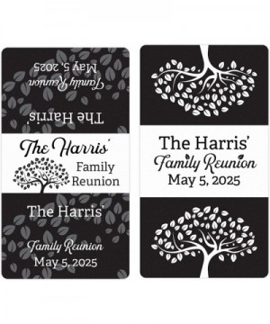 Personalized Family Reunion Mini Candy Bar Labels - 45 Stickers (Black and White) - Black and White - CY19D7XAXSO $7.54 Favors