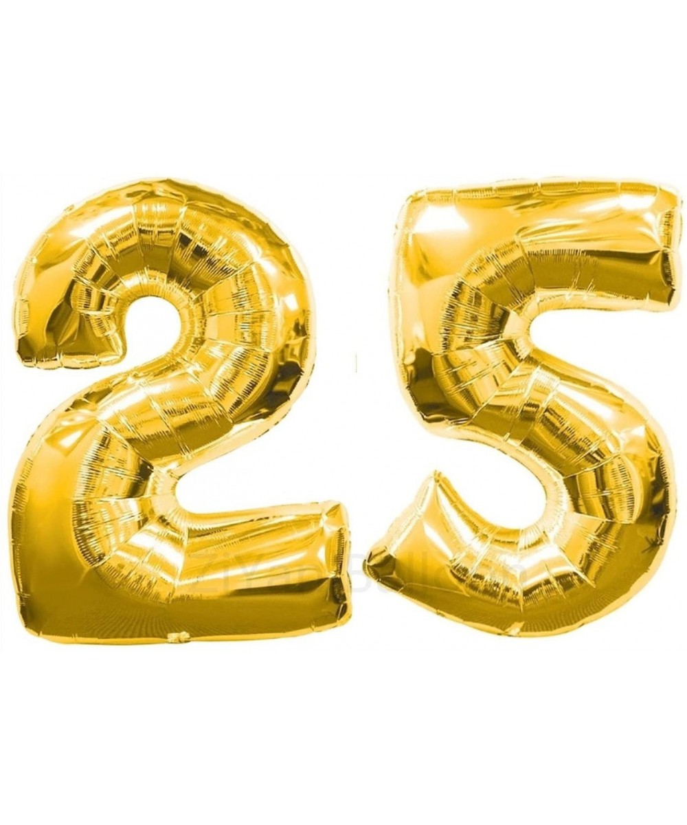 40 Inch Giant 25th Gold Number Balloons-Birthday/Party Balloons - Gold Number 25 - C7185ERK3KH $4.69 Balloons