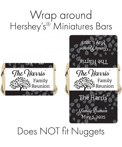 Personalized Family Reunion Mini Candy Bar Labels - 45 Stickers (Black and White) - Black and White - CY19D7XAXSO $7.54 Favors