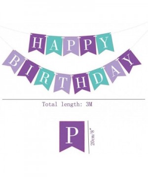 Happy Birthday Banner with Paper Flowers Paper Flag Balloons for Birthday Decorations (C05-Purple) - C05-purple - CH19ED0MRQM...