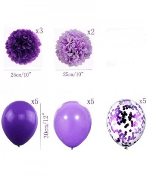 Happy Birthday Banner with Paper Flowers Paper Flag Balloons for Birthday Decorations (C05-Purple) - C05-purple - CH19ED0MRQM...