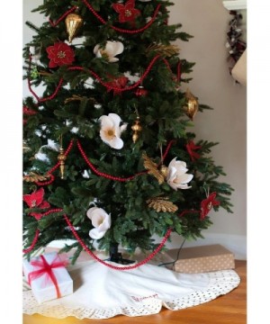 48 Inch Decorative Pattern Christmas Tree Skirt (Gold Dot) - Gold Dot - CV187EKGG48 $33.47 Tree Skirts