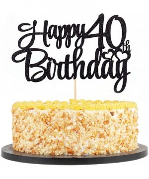 Black Glitter 40 Happy Birthday Cake Topper - Birthday Party Decorations Supplies (40) - 40 - CC19HQ7QO6R $8.53 Confetti