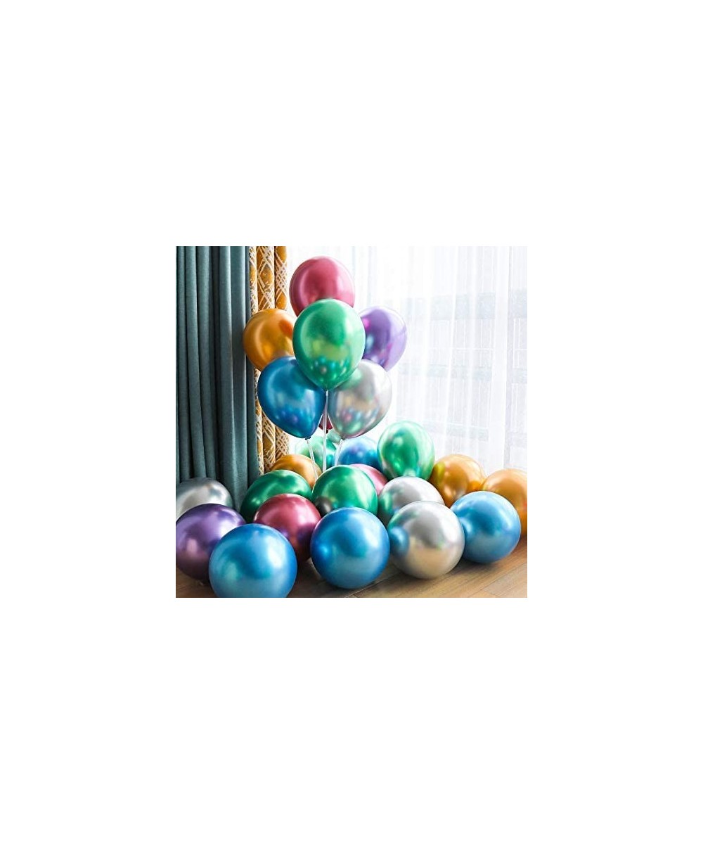 Metallic Party Balloon 10inch 50pcs Assorted 7 Color Latex Balloon Birthday Balloon Chrome Balloon - Assort Color - CA18W7RHW...