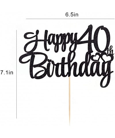 Black Glitter 40 Happy Birthday Cake Topper - Birthday Party Decorations Supplies (40) - 40 - CC19HQ7QO6R $8.53 Confetti