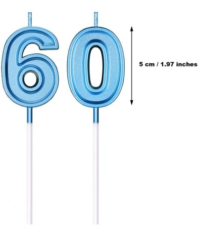 60th Birthday Candles Cake Numeral Candles Happy Birthday Cake Candles Topper Decoration for Birthday Wedding Anniversary Cel...