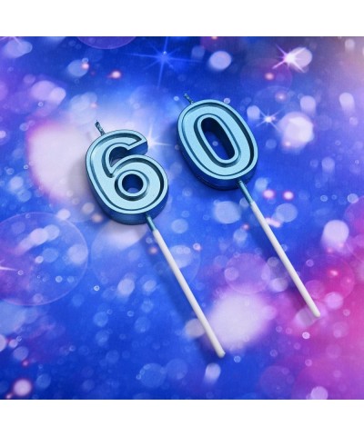 60th Birthday Candles Cake Numeral Candles Happy Birthday Cake Candles Topper Decoration for Birthday Wedding Anniversary Cel...