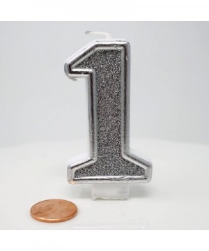 Birthday Party Sparkling Chic Glitter Number Cake Candle (1- Silver) - Silver - CR12B1OLE4V $5.23 Cake Decorating Supplies