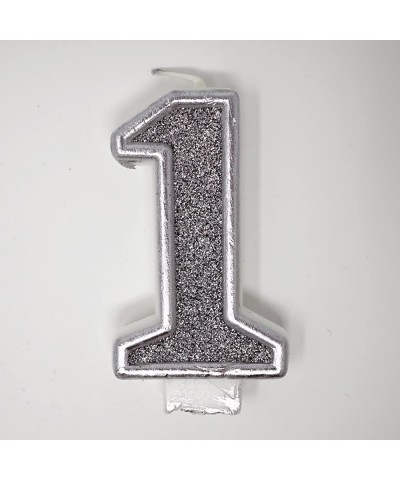 Birthday Party Sparkling Chic Glitter Number Cake Candle (1- Silver) - Silver - CR12B1OLE4V $5.23 Cake Decorating Supplies