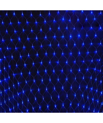 Blue LED Fairy Net Lights Solar Powered 200LEDs Garden Strings Tree Decorative Outdoor Lighting IP67 Fully Waterproof Mesh Fa...