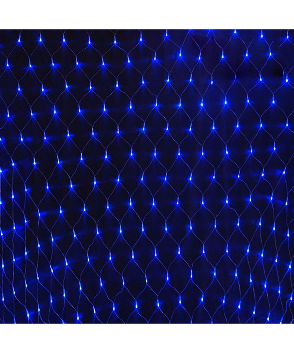 Blue LED Fairy Net Lights Solar Powered 200LEDs Garden Strings Tree Decorative Outdoor Lighting IP67 Fully Waterproof Mesh Fa...