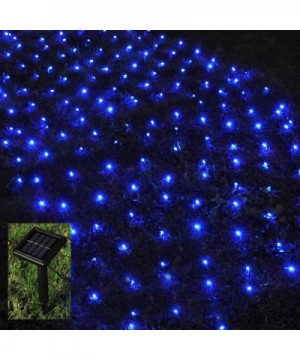 Blue LED Fairy Net Lights Solar Powered 200LEDs Garden Strings Tree Decorative Outdoor Lighting IP67 Fully Waterproof Mesh Fa...