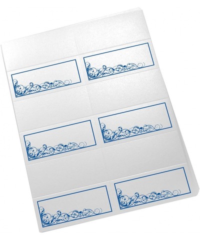 Scribble Vintage Swirl Printable Place Cards- Royal Blue- Set of 60 (10 Sheets)- Laser & Inkjet Printers - Perfect for Weddin...