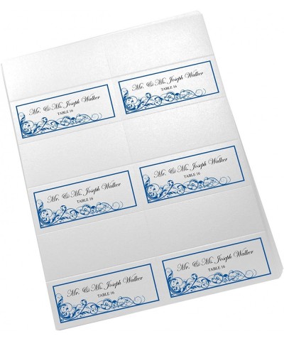 Scribble Vintage Swirl Printable Place Cards- Royal Blue- Set of 60 (10 Sheets)- Laser & Inkjet Printers - Perfect for Weddin...