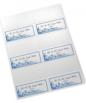 Scribble Vintage Swirl Printable Place Cards- Royal Blue- Set of 60 (10 Sheets)- Laser & Inkjet Printers - Perfect for Weddin...