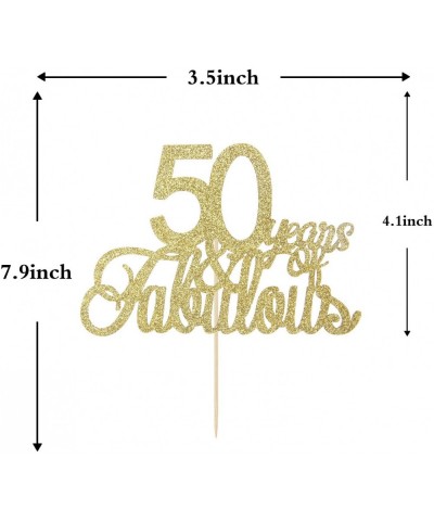 Glitter Gold 50 Years of Fabulous Cake Topper-50th Birthday Party Decorations Supplies-50 Birthday or Wedding Party Sign. - C...