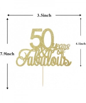 Glitter Gold 50 Years of Fabulous Cake Topper-50th Birthday Party Decorations Supplies-50 Birthday or Wedding Party Sign. - C...