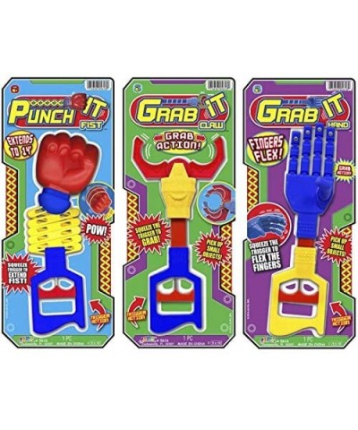 Robot Arm- Robot Claw- Extendavle Arm (3 Pack in 3 Styles Assorted) 14 Inches Long. Grab- Punch and Pick Stick. Grabber Toys ...
