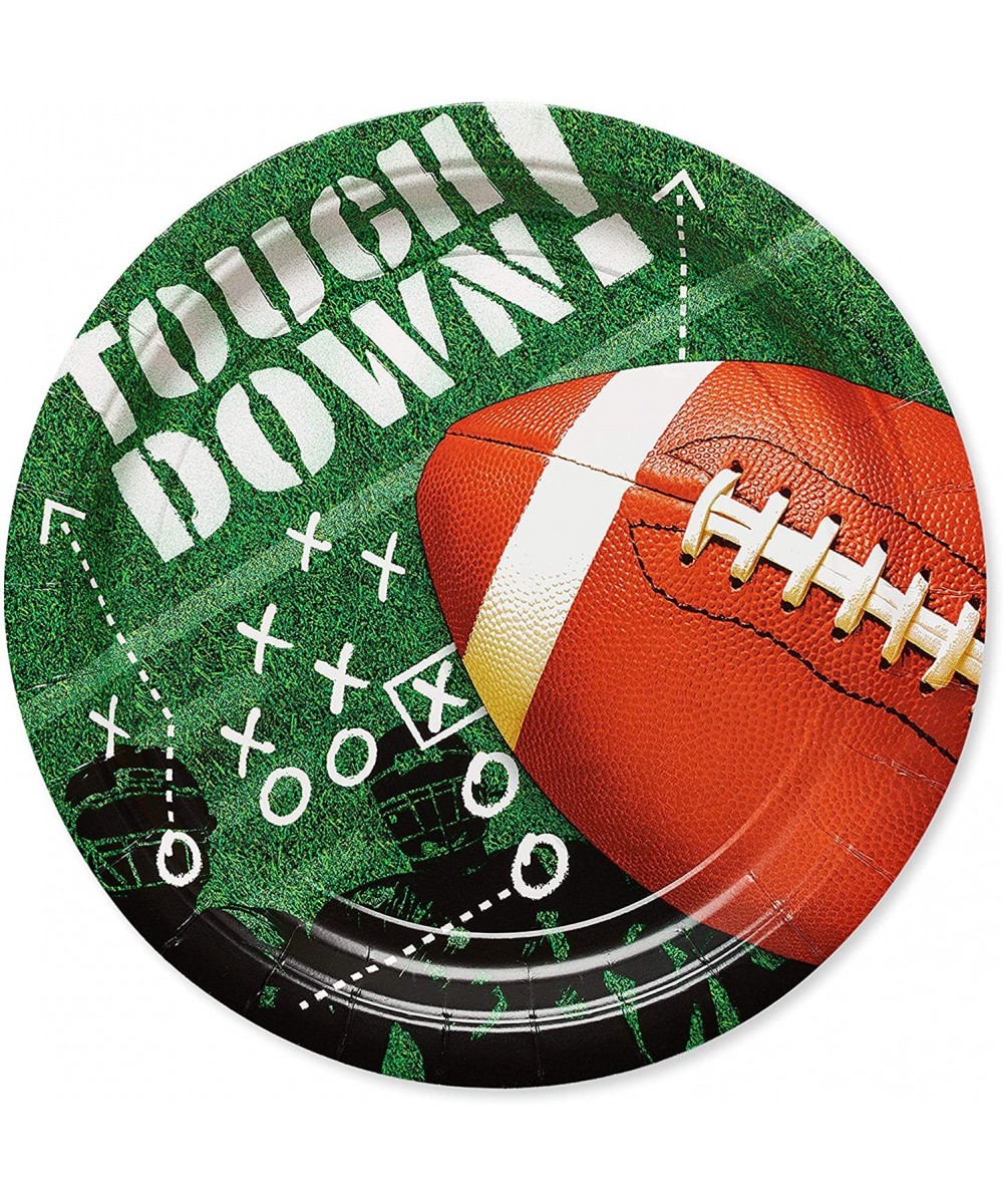 Superbowl Football Party Supplies- Round Paper Dinner Plates (50-Count) - C4115YOFW2F $10.48 Party Tableware