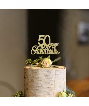 Glitter Gold 50 Years of Fabulous Cake Topper-50th Birthday Party Decorations Supplies-50 Birthday or Wedding Party Sign. - C...