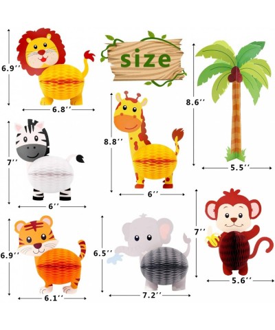 Jungle Safari Animals Honeycomb Centerpieces 3D Table Decorations for Jungle Safari Birthday Baby Shower Party Decorations Su...