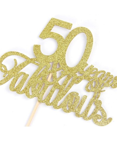 Glitter Gold 50 Years of Fabulous Cake Topper-50th Birthday Party Decorations Supplies-50 Birthday or Wedding Party Sign. - C...