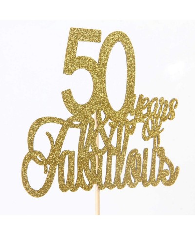 Glitter Gold 50 Years of Fabulous Cake Topper-50th Birthday Party Decorations Supplies-50 Birthday or Wedding Party Sign. - C...