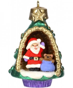 Mini Christmas Ornament 2019 Year Dated A World Within- Santa and Teddy Bear in Tree Miniature- 1.56 - CK18OEGNUZN $8.24 Orna...