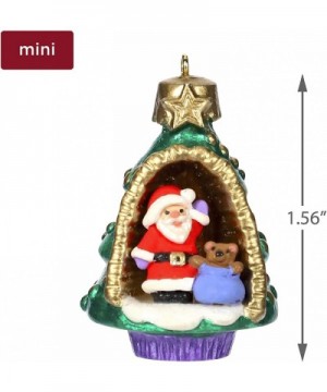 Mini Christmas Ornament 2019 Year Dated A World Within- Santa and Teddy Bear in Tree Miniature- 1.56 - CK18OEGNUZN $8.24 Orna...