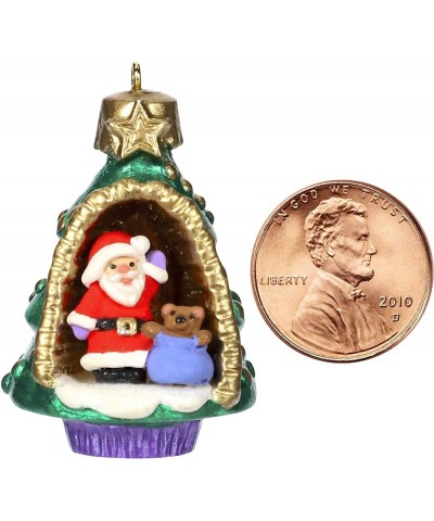 Mini Christmas Ornament 2019 Year Dated A World Within- Santa and Teddy Bear in Tree Miniature- 1.56 - CK18OEGNUZN $8.24 Orna...