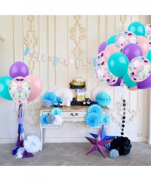 68 Pieces Unicorn Confetti Balloons Kit - 12 Inches Light Pink Purple Blue and Confetti Assorted Latex Balloons with 2 Roll o...