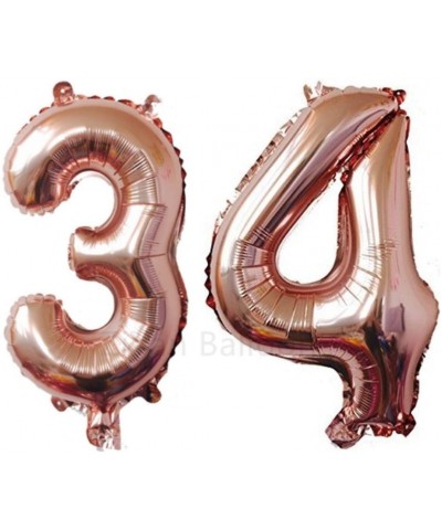 40 Inch Giant 34th Rose Gold Number Balloons-Birthday/Party balloons - Rose Gold Number 34 - CX18GN924YH $8.59 Balloons