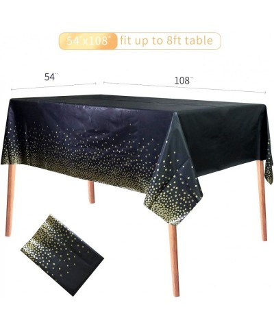 2 Pack Plastic Tablecloths for Rectangle Tables Pink Dot Confetti Party Table Cloths Disposable (Black) - Black - C619DWQL8CX...