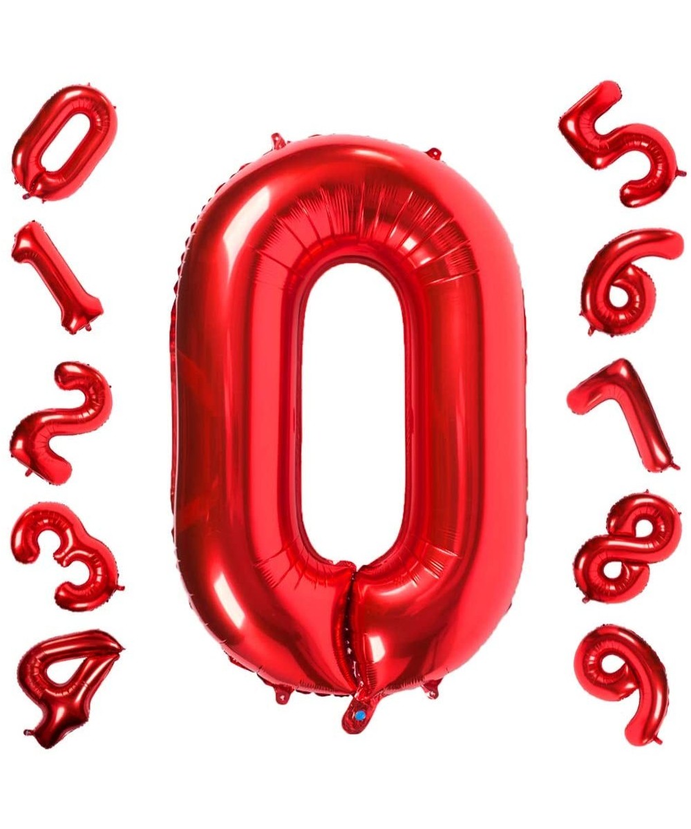 Number 0 Balloons Red-Birthday Decorations Supplies Helium Foil Mylar Digital Balloons 40 Inch - Red 0 - CQ18QQ2YZAU $7.37 Ba...