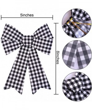 12 Pack Black with White Buffalo Plaid Bows Christmas Wreaths Bows Velvet Christmas Bows for Christmas Indoor and Outdoor Dec...