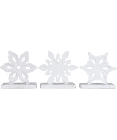 Snowflake Rustic White 6 x 5 Iron Metal Christmas Stocking Hangers Set of 3 - C118XXHQY4Q $27.16 Stockings & Holders