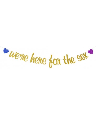 We're Here for The Sex Banner for Gender Reveal Party Decorations- Boys or Girls Party Bunting Sign- Gold - C619G5TYM7Y $9.64...