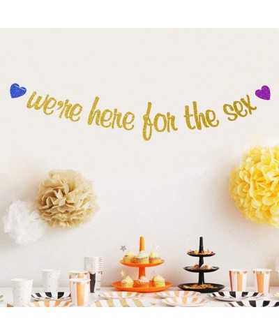 We're Here for The Sex Banner for Gender Reveal Party Decorations- Boys or Girls Party Bunting Sign- Gold - C619G5TYM7Y $9.64...