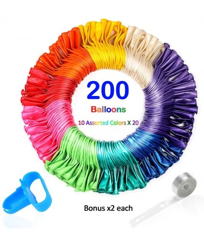 Balloon 200pcs 10 Assorted Color Balloons with 4pcs Balloon Arch Kit 12 Inch Rainbow Latex Balloons Bulk for Birthday Parties...