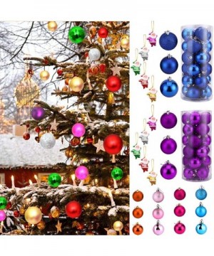 34PC Xmas Tree Ball Ornament Decor Christmas Hanging Ball Home Party Ornament - A Purple - C619LAMRNRX $9.08 Ornaments