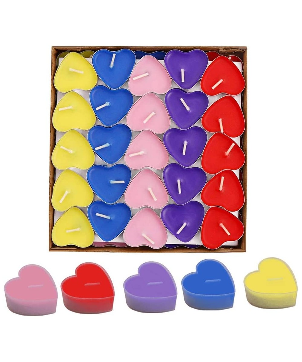 50 Pack Heart Shaped Unscented Tea Lights Candles Smokeless Candles - CN18LGU4LSU $15.32 Birthday Candles