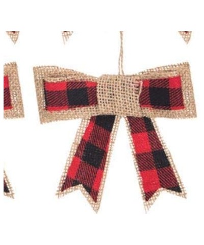 Set of 5 - Black & Red Buffalo Plaid and Burlap Bow Ornaments - Rustic Farmhouse Style Ornaments - CN18ZWIZGI4 $16.76 Ornaments