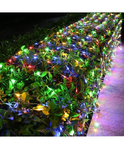12ft x 5ft 360 LED Connectable Christmas Net Lights- 8 Modes Bush Lights Mesh Netting Lights for Christmas Trees- Bushes- Wed...
