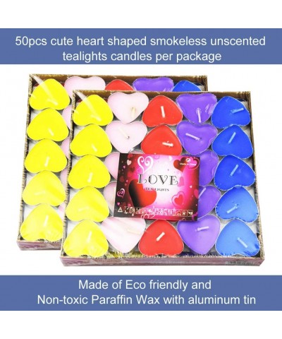 50 Pack Heart Shaped Unscented Tea Lights Candles Smokeless Candles - CN18LGU4LSU $15.32 Birthday Candles