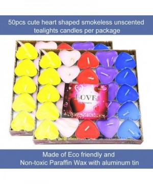 50 Pack Heart Shaped Unscented Tea Lights Candles Smokeless Candles - CN18LGU4LSU $15.32 Birthday Candles
